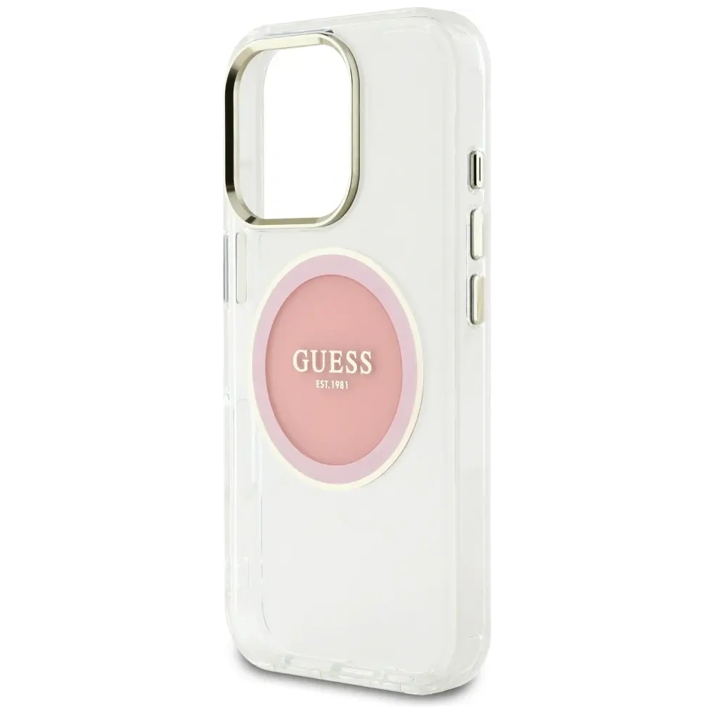 Hurtownia GSM - Etui Guess IML Metal Colored Circle Classic Logo MagSafe do Apple iPhone 16 Pro różowy - GUE4560 - {ean13} - Hurt