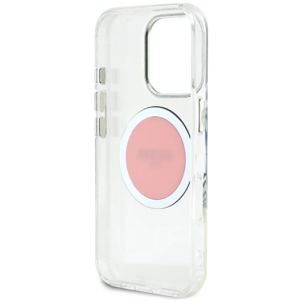 Hurtownia GSM - Guess IML Metal Colorat Cerc Logo Clasic MagSafe Apple iPhone 16 Pro roz. - GUE4560 - {ean13} - Hurt