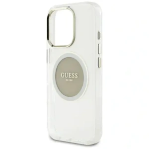 Wholesale Guess IML Metal Colored Circle Classic Logo MagSafe Apple iPhone 16 Pro grey - GUE4561 - {ean13} - Hurt