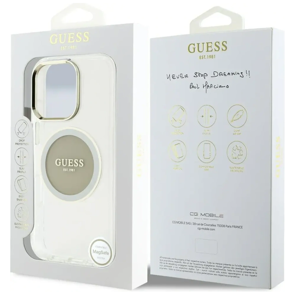 Hurtownia GSM - Hádejte IML Metal Barevný Kruh Klasické Logo MagSafe Apple iPhone 16 Pro šedý - GUE4561 - {ean13} - Hurt