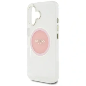 Wholesale Guess IML Metal Colored Circle Classic Logo MagSafe Apple iPhone 16 pink - GUE4562 - {ean13} - Hurt