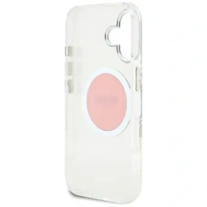Wholesale Guess IML Metal Colored Circle Classic Logo MagSafe Apple iPhone 16 pink - GUE4562 - {ean13} - Hurt