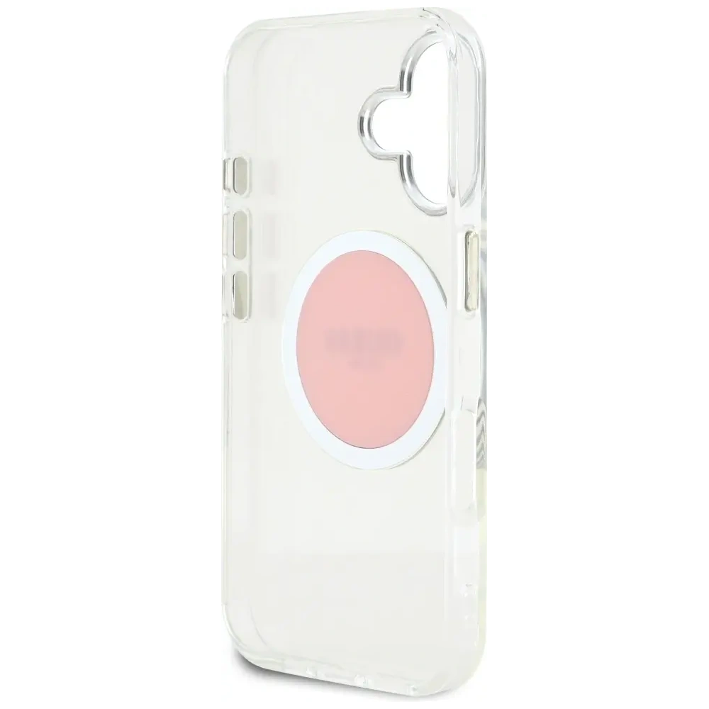 Hurtownia GSM - Guess IML Metal Colorat Cerc Logo Clasic MagSafe Apple iPhone 16 roz - GUE4562 - {ean13} - Hurt