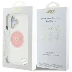 Wholesale Guess IML Metal Colored Circle Classic Logo MagSafe Apple iPhone 16 pink - GUE4562 - {ean13} - Hurt