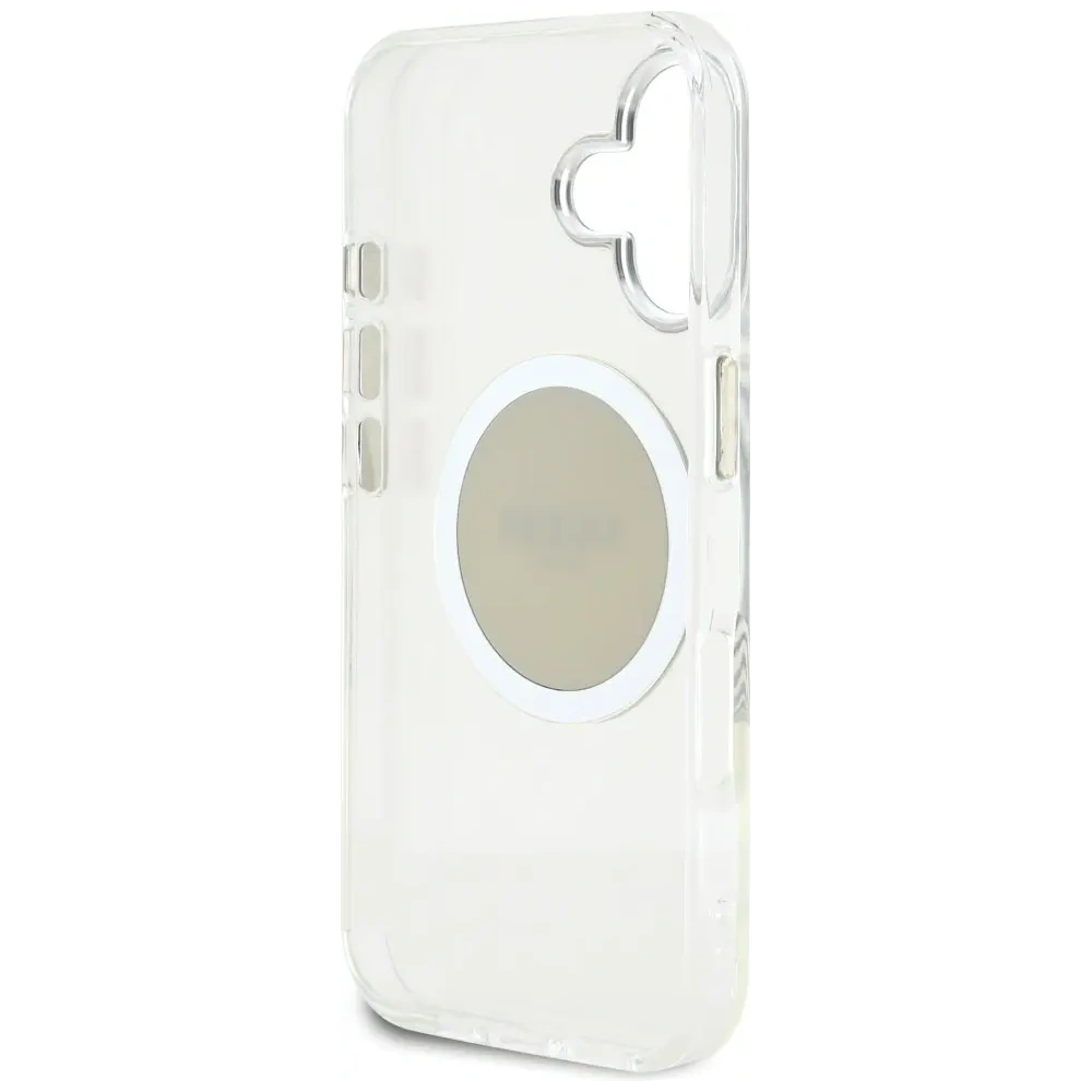Hurtownia GSM - Guess IML Metal Colorat Cerc Logo Clasic MagSafe Apple iPhone 16 gri - GUE4563 - {ean13} - Hurt