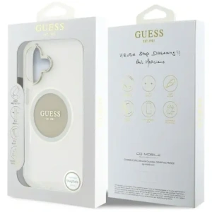 Wholesale Guess IML Metal Colored Circle Classic Logo MagSafe Apple iPhone 16 grey - GUE4563 - {ean13} - Hurt