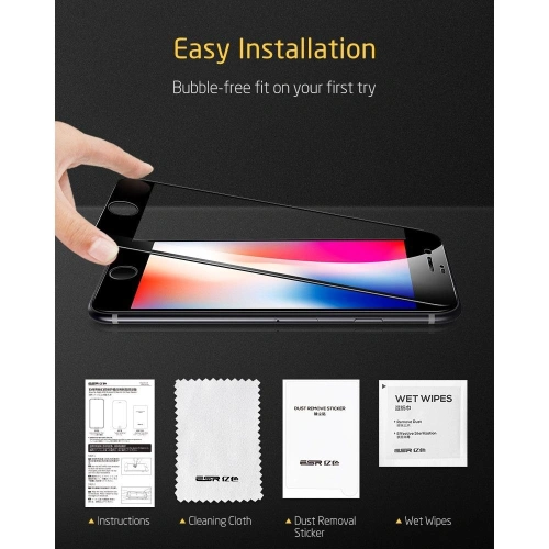 Szkło ESR Screen Shield 3D Apple iPhone SE 2022/SE 2020/8/7 Black