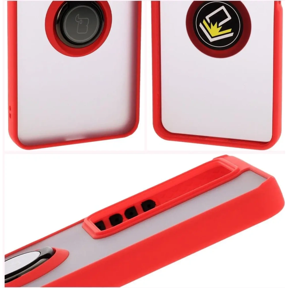 Wholesale Bizon Case Hybrid Ring Realme C75 4G / 14x 5G smoky with a red frame - BIZ9081 - {ean13} - Hurt