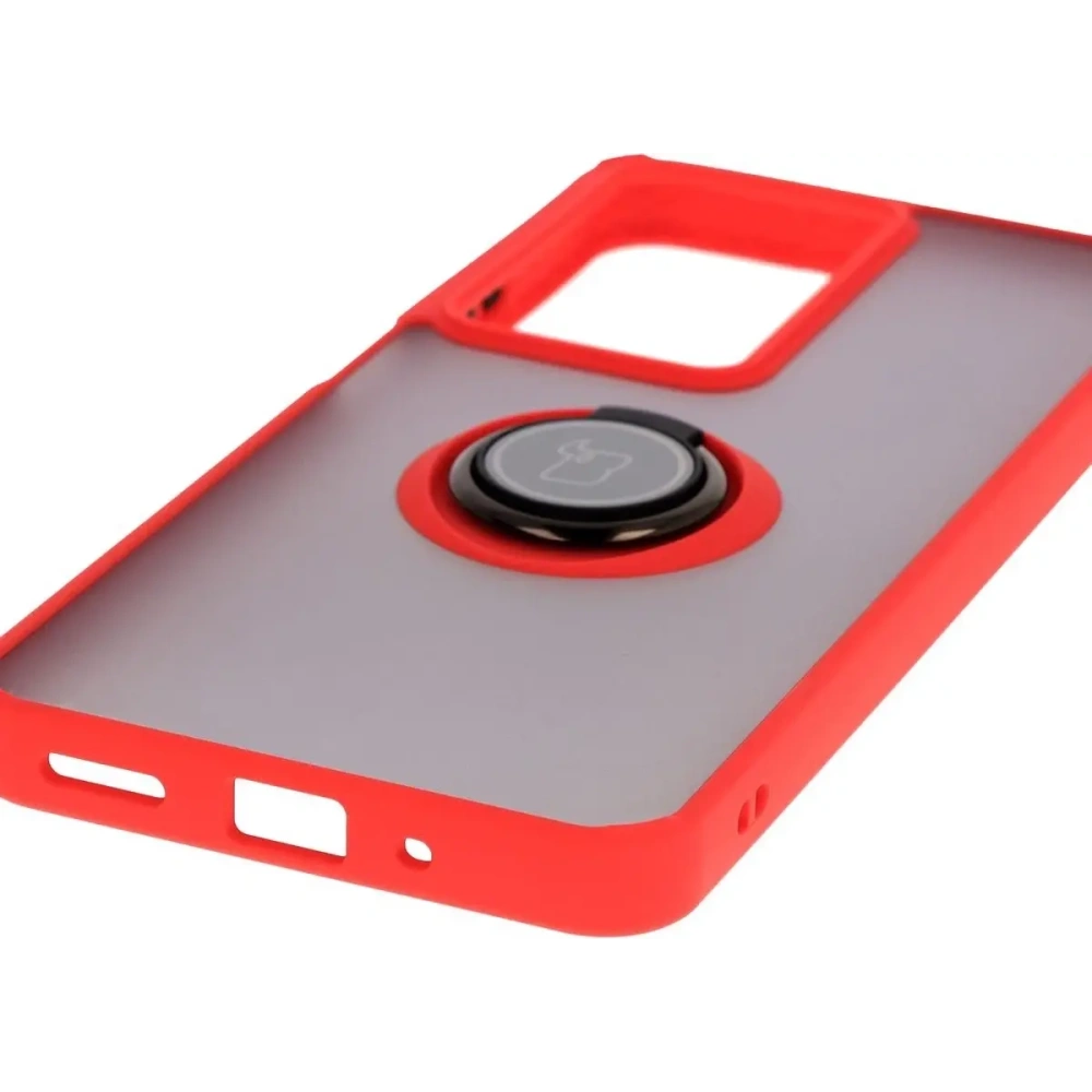 Wholesale Bizon Case Hybrid Ring Realme C75 4G / 14x 5G smoky with a red frame - BIZ9081 - {ean13} - Hurt