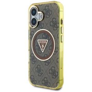 Wholesale Guess IML Metal Glitter 4G Circle Triangle MagSafe Apple iPhone 16 brown - GUE4564 - {ean13} - Hurt