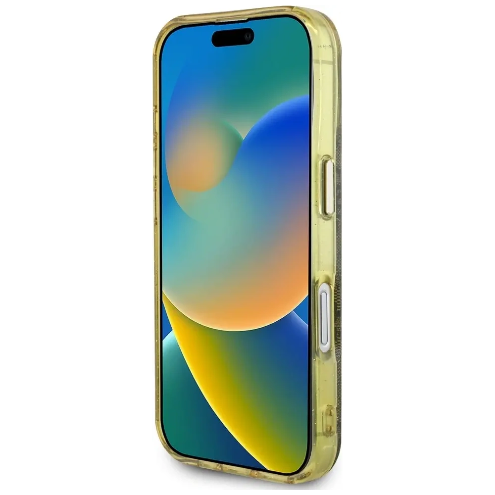 Hurtownia GSM - Guess IML Fém Csillám 4G Kör Háromszög MagSafe Apple iPhone 16 barna - GUE4564 - {ean13} - Hurt
