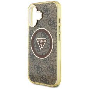 Wholesale Guess IML Metal Glitter 4G Circle Triangle MagSafe Apple iPhone 16 brown - GUE4564 - {ean13} - Hurt