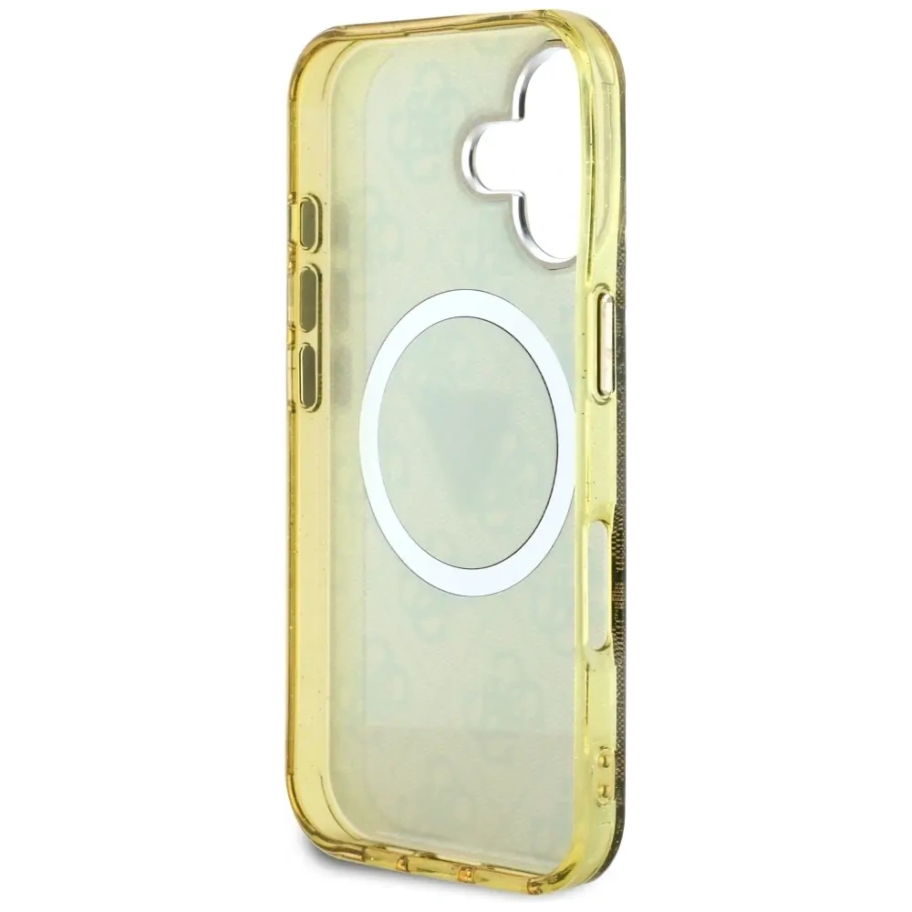 Hurtownia GSM - Guess IML Fém Csillám 4G Kör Háromszög MagSafe Apple iPhone 16 barna - GUE4564 - {ean13} - Hurt