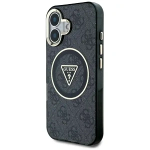 Wholesale Guess IML Metal Glitter 4G Circle Triangle MagSafe Apple iPhone 16 black - GUE4565 - {ean13} - Hurt