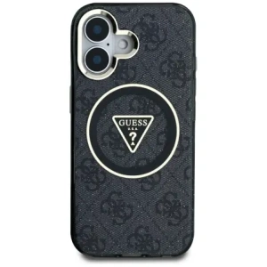 Wholesale Guess IML Metal Glitter 4G Circle Triangle MagSafe Apple iPhone 16 black - GUE4565 - {ean13} - Hurt
