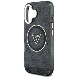 Hurtownia GSM - Guess IML Fém Csillám 4G Kör Háromszög MagSafe Apple iPhone 16 fekete - GUE4565 - {ean13} - Hurt