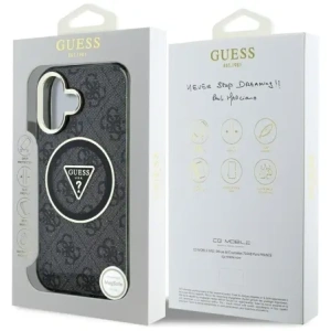 Wholesale Guess IML Metal Glitter 4G Circle Triangle MagSafe Apple iPhone 16 black - GUE4565 - {ean13} - Hurt
