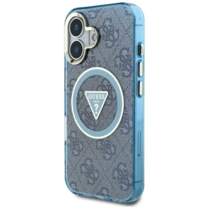 Wholesale Guess IML Metal Glitter 4G Circle Triangle MagSafe Apple iPhone 16 blue - GUE4566 - {ean13} - Hurt