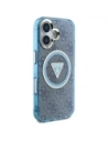 Wholesale Guess IML Metal Glitter 4G Circle Triangle MagSafe Apple iPhone 16 blue - GUE4566 - {ean13} - Hurt