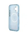 Hurtownia GSM - Guess IML Metal Glitter 4G Cerc Triunghi MagSafe Apple iPhone 16 albastru - GUE4566 - {ean13} - Hurt