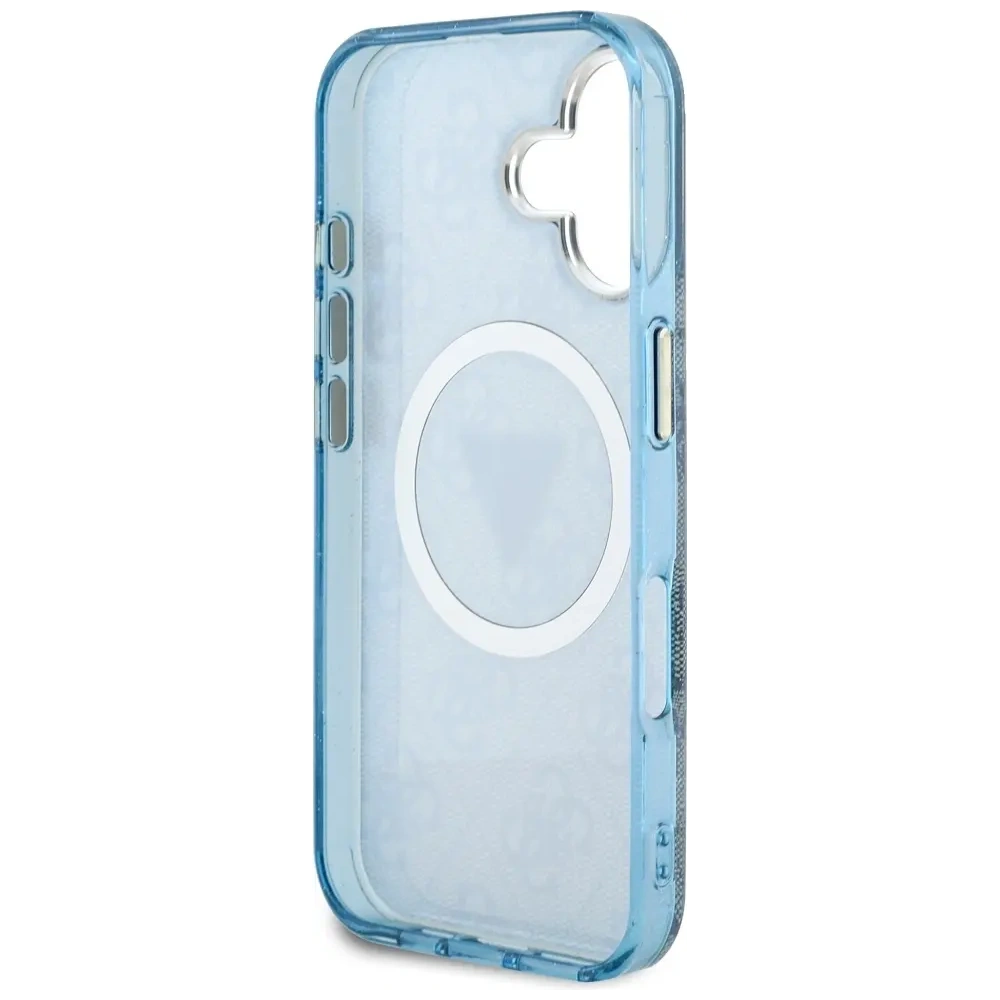 Wholesale Guess IML Metal Glitter 4G Circle Triangle MagSafe Apple iPhone 16 blue - GUE4566 - {ean13} - Hurt
