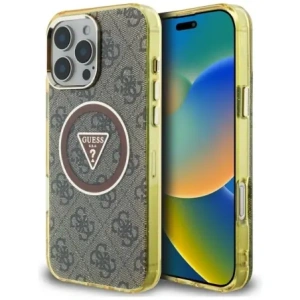 Hurtownia GSM - Hádejte IML Metal Glitter 4G Kruh Trojúhelník MagSafe Apple iPhone 16 Pro hnědý - GUE4567 - {ean13} - Hurt