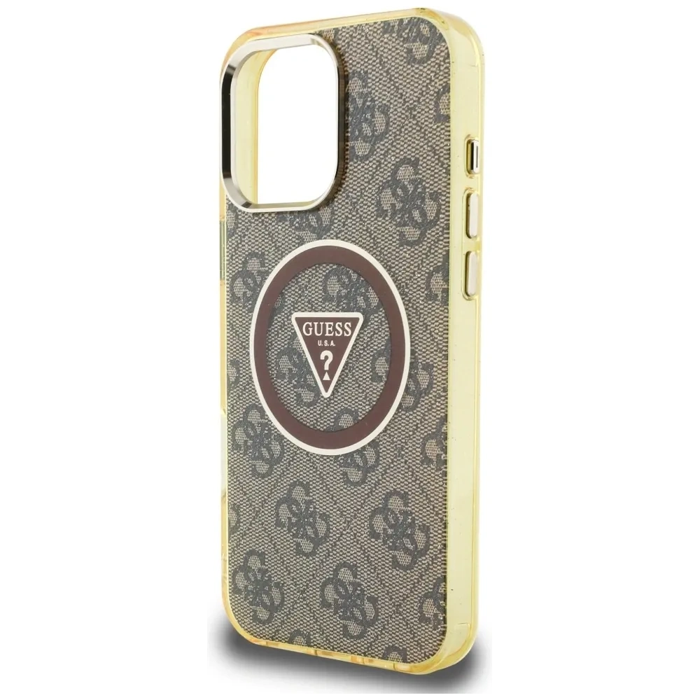 Hurtownia GSM - Hádejte IML Metal Glitter 4G Kruh Trojúhelník MagSafe Apple iPhone 16 Pro hnědý - GUE4567 - {ean13} - Hurt