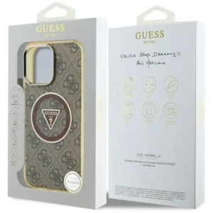 Hurtownia GSM - Hádejte IML Metal Glitter 4G Kruh Trojúhelník MagSafe Apple iPhone 16 Pro hnědý - GUE4567 - {ean13} - Hurt