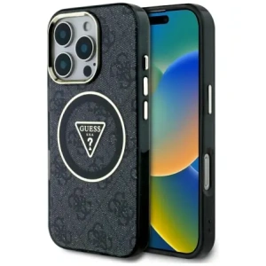 Hurtownia GSM - Hádej IML Metal Glitter 4G Kruh Trojúhelník MagSafe Apple iPhone 16 Pro černý - GUE4568 - {ean13} - Hurt