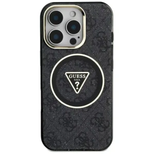Hurtownia GSM - Hádej IML Metal Glitter 4G Kruh Trojúhelník MagSafe Apple iPhone 16 Pro černý - GUE4568 - {ean13} - Hurt