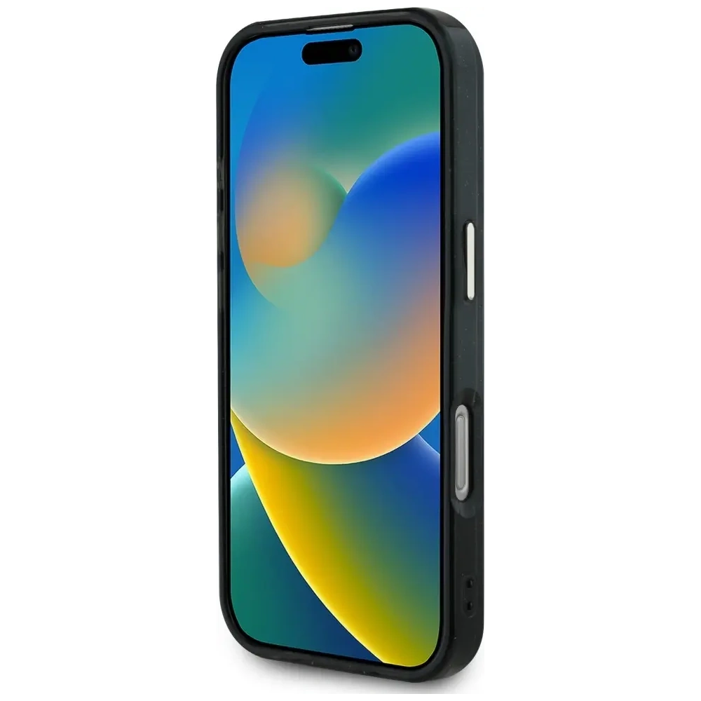 Hurtownia GSM - Guess IML Fém Csillám 4G Kör Háromszög MagSafe Apple iPhone 16 Pro fekete - GUE4568 - {ean13} - Hurt