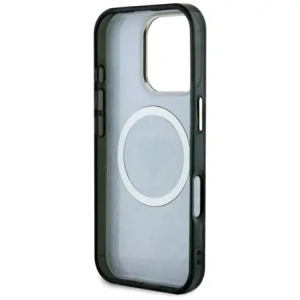Hurtownia GSM - Guess IML Fém Csillám 4G Kör Háromszög MagSafe Apple iPhone 16 Pro fekete - GUE4568 - {ean13} - Hurt