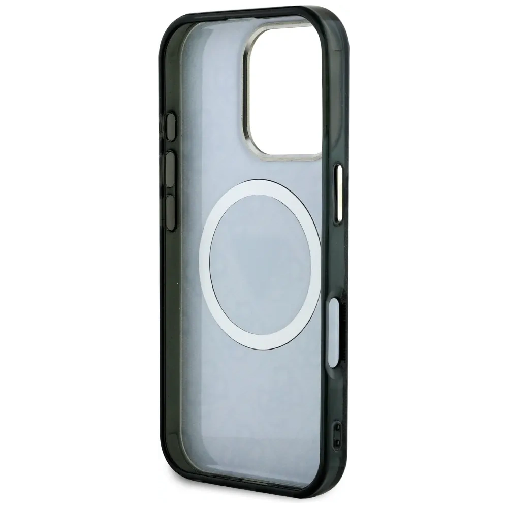 Hurtownia GSM - Hádej IML Metal Glitter 4G Kruh Trojúhelník MagSafe Apple iPhone 16 Pro černý - GUE4568 - {ean13} - Hurt