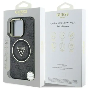 Hurtownia GSM - Hádej IML Metal Glitter 4G Kruh Trojúhelník MagSafe Apple iPhone 16 Pro černý - GUE4568 - {ean13} - Hurt