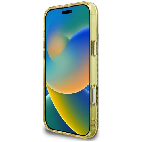 Etui Guess IML Metal Glitter 4G Circle Triangle MagSafe do Apple iPhone 16 Pro Max brązowy