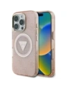 Wholesale Guess IML Metal Glitter 4G Circle Triangle MagSafe Apple iPhone 16 Pro Max pink - GUE4572 - {ean13} - Hurt