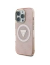 Wholesale Guess IML Metal Glitter 4G Circle Triangle MagSafe Apple iPhone 16 Pro Max pink - GUE4572 - {ean13} - Hurt