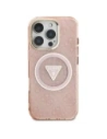 Wholesale Guess IML Metal Glitter 4G Circle Triangle MagSafe Apple iPhone 16 Pro Max pink - GUE4572 - {ean13} - Hurt