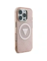 Wholesale Guess IML Metal Glitter 4G Circle Triangle MagSafe Apple iPhone 16 Pro Max pink - GUE4572 - {ean13} - Hurt