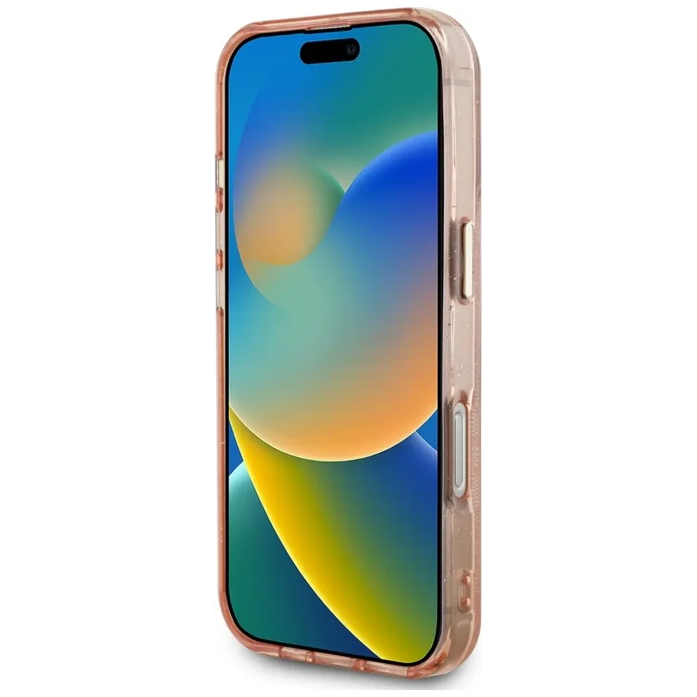 Hurtownia GSM - Guess IML Fém Csillám 4G Kör Háromszög MagSafe Apple iPhone 16 Pro Max rózsaszín - GUE4572 - {ean13} - Hurt