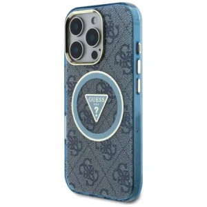 Hurtownia GSM - Hádej IML Metal Glitter 4G Kruh Trojúhelník MagSafe Apple iPhone 16 Pro modrý - GUE4573 - {ean13} - Hurt