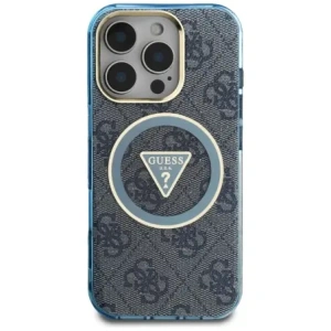Hurtownia GSM - Hádej IML Metal Glitter 4G Kruh Trojúhelník MagSafe Apple iPhone 16 Pro modrý - GUE4573 - {ean13} - Hurt