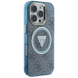 Hurtownia GSM - Hádej IML Metal Glitter 4G Kruh Trojúhelník MagSafe Apple iPhone 16 Pro modrý - GUE4573 - {ean13} - Hurt
