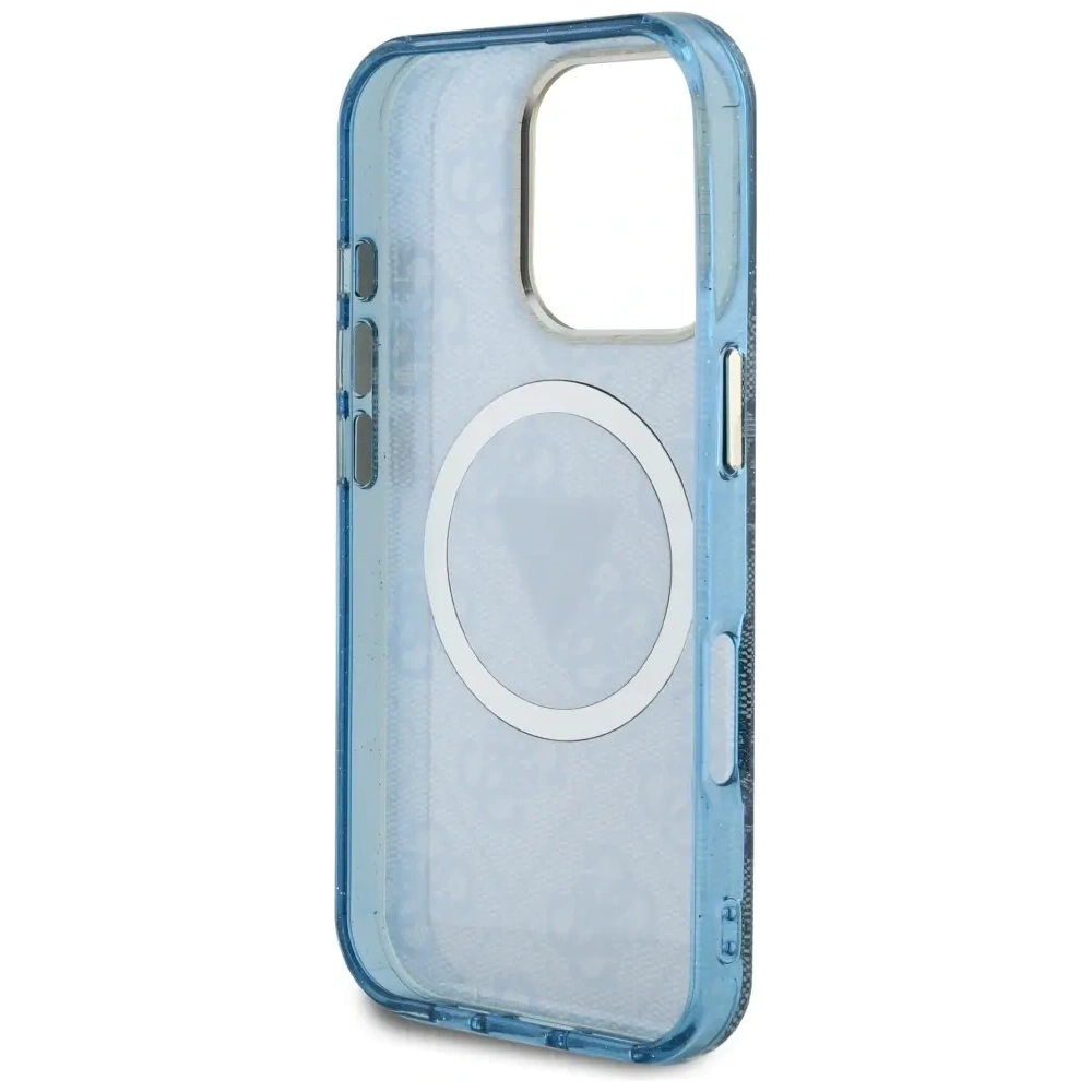 Hurtownia GSM - Hádej IML Metal Glitter 4G Kruh Trojúhelník MagSafe Apple iPhone 16 Pro modrý - GUE4573 - {ean13} - Hurt