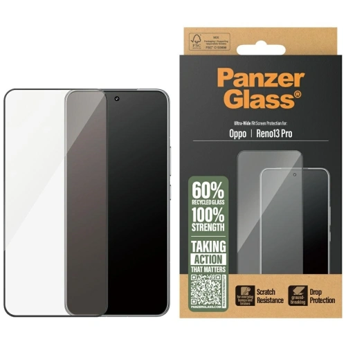 Szkło hartowane PanzerGlass Ultra-Wide   Fit w. Black Frame do Oppo Reno13 Pro