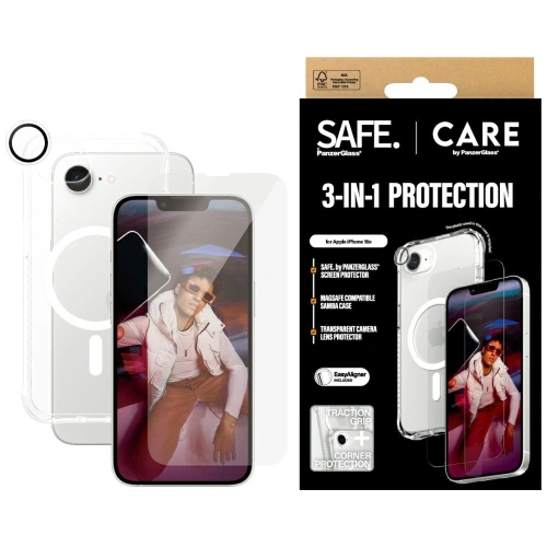 Zestaw ochronny etui + szkło hartowane + szkło na aparat CARE by PanzerGlass Fashion 3w1 do Apple iPhone 16e