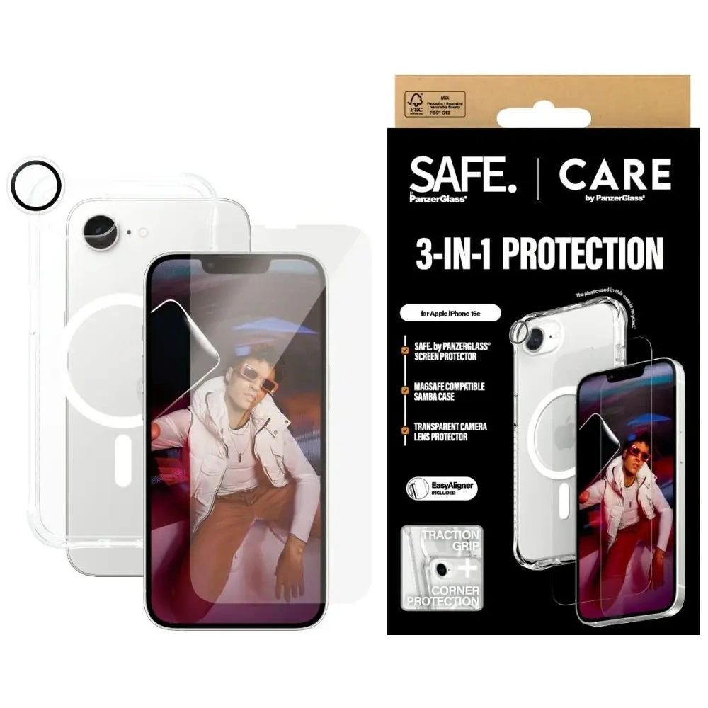 Wholesale CARE by PanzerGlass Fashion 3in1 Protective set: case + tempered glass + lens glass Apple iPhone 16e - PZG885 - {ean13} - Hurt