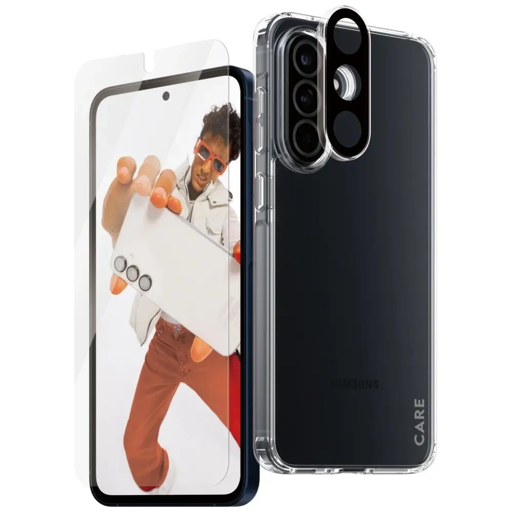 Wholesale CARE by PanzerGlass Flagship 3in1 Protective set: case + tempered glass + lens glass Samsung Galaxy A56 5G - PZG887 - {ean13} - Hurt