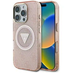 Hurtownia GSM - Hádej IML Metal Glitter 4G Kruh Trojúhelník MagSafe Apple iPhone 16 Pro růžový - GUE4574 - {ean13} - Hurt