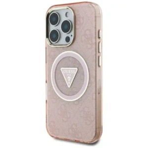 Hurtownia GSM - Hádej IML Metal Glitter 4G Kruh Trojúhelník MagSafe Apple iPhone 16 Pro růžový - GUE4574 - {ean13} - Hurt
